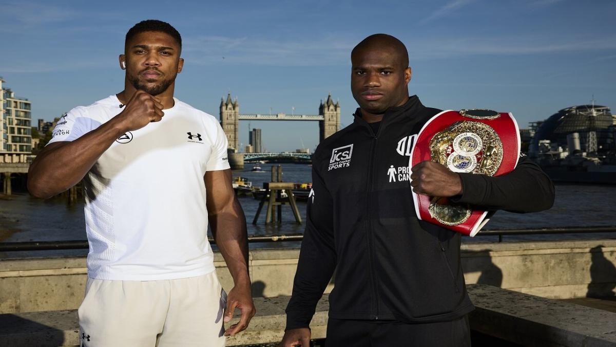 Anthony Joshua and Daniel Dubois promoting their fight